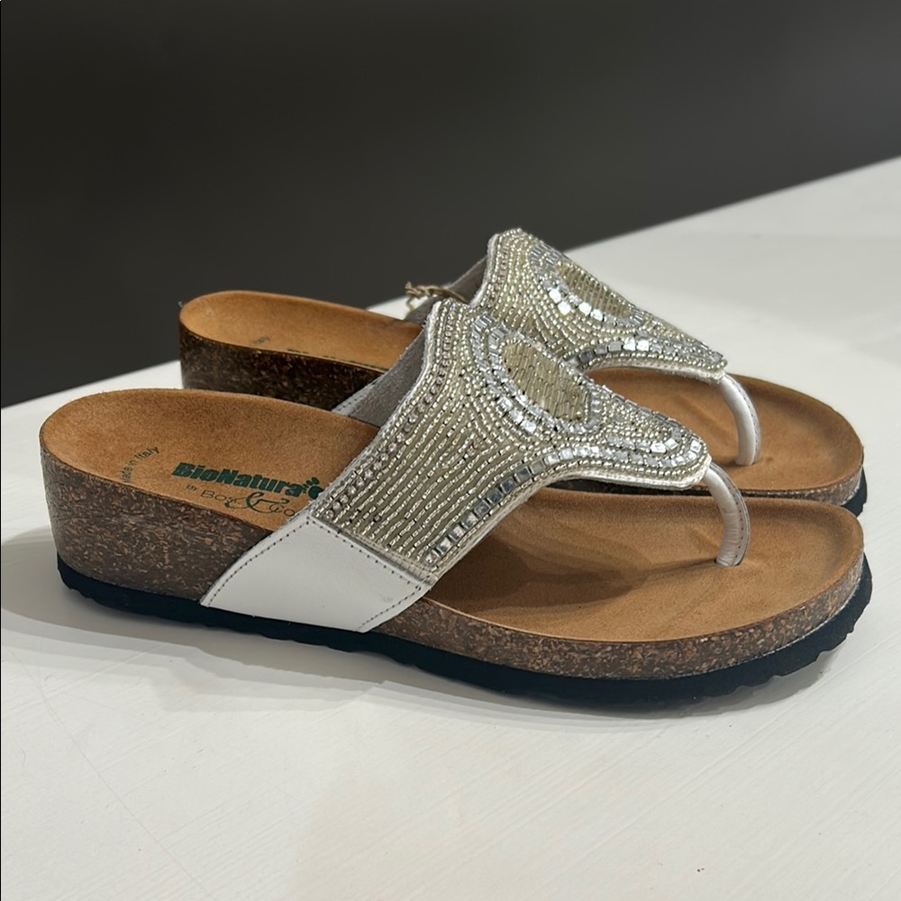 Italian Made BioNatura Beaded Sandals